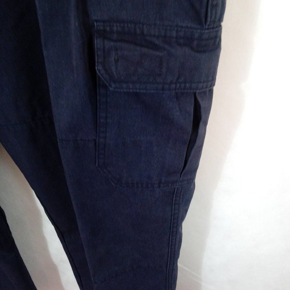 Twinhill Unisex Cargo Pants 20W/M Navy 6 Pockets - Picture 3 of 10